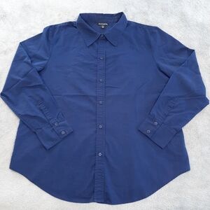 George Button Down Shirt Navy Blue Size Large 12-14